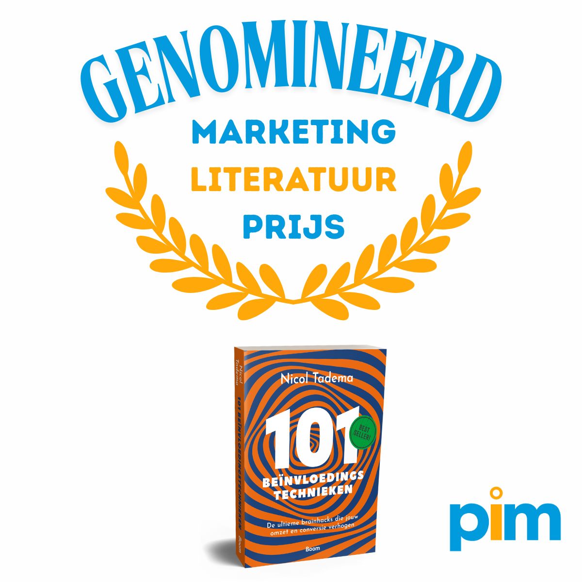 “Beste Nicol, Goed nieuws! Jouw boek is genomineerd voor de PIM 𝗠𝗮𝗿𝗸𝗲𝘁𝗶𝗻𝗴 𝗟𝗶𝘁𝗲𝗿𝗮𝘁𝘂𝘂𝗿𝗽𝗿𝗶𝗷𝘀 𝟮𝟬𝟮𝟱”
Say what?
Toen ik dit mailtje kreeg van Koninklijke Boom uitgevers , viel ik bijna van mijn strandstoel. Ja, van mijn strandstoel want ik geniet van een vakantie in Griekenland. Ik bestelde direct nog een ouzootje om te proosten op dit mooie nieuws. 
Juryvoorzitter Hans Molenaar : “D𝘦 10 𝘨𝘦𝘯𝘰𝘮𝘪𝘯𝘦𝘦𝘳𝘥𝘦 𝘣𝘰𝘦𝘬𝘦𝘯 𝘷𝘦𝘳𝘳𝘪𝘫𝘬𝘦𝘯 𝘩𝘦𝘵 𝘮𝘢𝘳𝘬𝘦𝘵𝘪𝘯𝘨𝘷𝘢𝘬𝘨𝘦𝘣𝘪𝘦𝘥 𝘦𝘯 𝘣𝘪𝘦𝘥𝘦𝘯 𝘰𝘳𝘨𝘢𝘯𝘪𝘴𝘢𝘵𝘪𝘦𝘴 𝘷𝘰𝘭𝘰𝘱 𝘪𝘯𝘴𝘱𝘪𝘳𝘢𝘵𝘪𝘦 𝘰𝘮 𝘬𝘭𝘢𝘯𝘵𝘦𝘯 𝘦𝘦𝘯 𝘯𝘰́𝘨 𝘣𝘦𝘵𝘦𝘳𝘦 𝘣𝘦𝘭𝘦𝘷𝘪𝘯𝘨 𝘵𝘦 𝘨𝘦𝘷𝘦𝘯, 𝘨𝘦𝘣𝘢𝘴𝘦𝘦𝘳𝘥 𝘰𝘱 𝘥𝘦 𝘯𝘪𝘦𝘶𝘸𝘴𝘵𝘦 𝘪𝘯𝘻𝘪𝘤𝘩𝘵𝘦𝘯 𝘶𝘪𝘵 𝘱𝘳𝘢𝘬𝘵𝘪𝘫𝘬 𝘦𝘯 𝘸𝘦𝘵𝘦𝘯𝘴𝘤𝘩𝘢𝘱.” 
Naast mijn boek 101 beïnvloedingstechnieken zijn 
genomineerd:
✅ 𝗔𝗜 𝗽𝗲𝗿𝘀𝗼𝗻𝗮𝗹𝗶𝘀𝗮𝘁𝗶𝗲 𝘀𝘁𝗿𝗮𝘁𝗲𝗴𝗶𝗲 – Jean-Pierre Thomassen 
✅ 𝗚𝗿𝗼𝘁𝗲 𝗠𝗮𝗿𝗸𝗲𝘁𝗶𝗻𝗴 𝗥𝗲𝘀𝗲𝘁 – Sebastiaan Elsholz 
✅ 𝗜𝗲𝗱𝗲𝗿𝗲𝗲𝗻 𝗽𝗿𝗮𝗮𝘁 𝗲𝗿𝗼𝘃𝗲𝗿 – Rob de Groot 
✅ 𝗜𝗻𝗰𝗹𝘂𝘀𝗶𝗲𝘃𝗲 𝗠𝗮𝗿𝗸𝗲𝘁𝗶𝗻𝗴 – Hamza Ouamari 
✅ 𝗠𝗮𝗿𝗸𝗲𝘁𝗶𝗻𝗴 𝗱𝗲𝗻𝗸𝗲𝗻, 𝗺𝗮𝗿𝗸𝗲𝘁𝗶𝗻𝗴 𝗱𝗼𝗲𝗻 – Marjolein Visser RM ✔ 
✅ 𝗠𝗮𝗿𝗸𝗲𝘁𝗶𝗻𝗴. 𝗥𝗲𝗶𝗻𝘃𝗲𝗻𝘁𝗶𝗻𝗴 𝘁𝗵𝗲 𝗕𝗮𝘀𝗶𝗰𝘀 – Igor Nowe 
✅ 𝗠𝗲𝗿𝗸𝗱𝗶𝘀𝗿𝘂𝗽𝘁𝗶𝗲 – Richard Otto , Frank Haveman en Jeroen Cremer 
✅ 𝗥𝗲𝗹𝗮𝘁𝗶𝗲𝘁𝗵𝗲𝗿𝗮𝗽𝗶𝗲 𝘃𝗼𝗼𝗿 𝗸𝗹𝗮𝗻𝘁𝗹𝗶𝗲𝗳𝗵𝗲𝗯𝗯𝗲𝗿𝘀 – Harald Pol 
✅ 𝗦𝘂𝘀𝘁𝗮𝗶𝗻𝗮𝗯𝗹𝗲 𝗘𝘅𝗽𝗲𝗿𝗶𝗲𝗻𝗰𝗲𝘀 – Anika Siepel en Leon Bosma - CCXP 
Gefeliciteerd collega-auteurs!
De prijs is een initiatief van het Platform Innovatie in Marketing (PIM) en wordt sinds 2003 jaarlijks uitgereikt. De jury beoordeelt op inhoud, toepasbaarheid, vernieuwing en relevantie voor het vak.
Nu duimen draaien en peentjes zweten tot 25 november: tijdens het Marketingkennisfestival wordt bekend welk boek de Marketingliteratuurprijs wint.
#nicol101