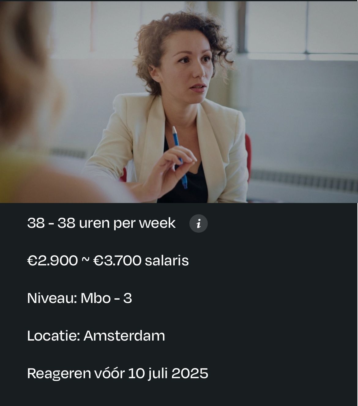 JUNIOR MEDEWERKER PERSONEELSADMINISTRATIE

Je geeft administratieve ondersteuning aan de medewerkers binnen het Ondersteuning & Informatiecentrum. Dit gaat om administratie voor de operationele processen binnen DC PL voor kandidaten, militairen, leerlingen en reservisten. Je werkt in een leuk team dat elkaar ondersteunt waar nodig. Je hebt contacten met verschillende afdelingen binnen het DCPL en waar nodig met andere operationele eenheden (Landmacht, Luchtmacht, Marine, Mareschaussee). Een onderdeel van je takenpakket bestaat uit administratieve dienstverlening vanuit het Administratiecentrum aan bureau casemanagement.

Meer info ℹ️ is terug te vinden op onze website https://lnkd.in/eCUcpD_r
#vacature #hrm #administratie #dcpl #burgerbijdefensie #werkenbijdefensie