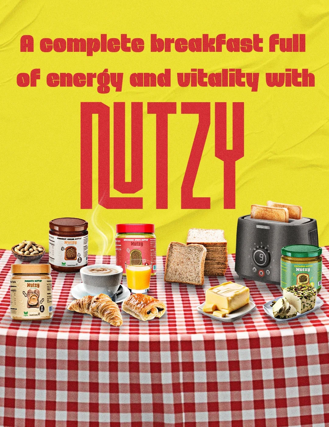 Among my latest work regarding box design, I designed peanut butter wrappers in various colors and flavors for a brand called Nutzi, a company that sells peanut butter and many different flavors such as pistachio, Speculoos and hazelnut ... where the designs are attractive and attract children to eat breakfast and bring the family together in the morning at the table, all of them bright and lively, giving energy, a smile and a beautiful feeling.
.
.
.
.
.
.
.
#Nutzy #NutzyPeanuts #PeanutDesign #FlavorCollection #CreativePackaging #BrandIdentity #ProductDesign #GraphicDesign #PackagingDesign #DesignStudio #FoodBranding #ModernDesign #CreativeConcept #ArtDirection #SnackBranding #VisualIdentity #creativework #postsocialmedia #morning #kids #breakfast #graphicdesign #peanuts #funnyposts #morning #dish #happiness #nature #designlovers #design
