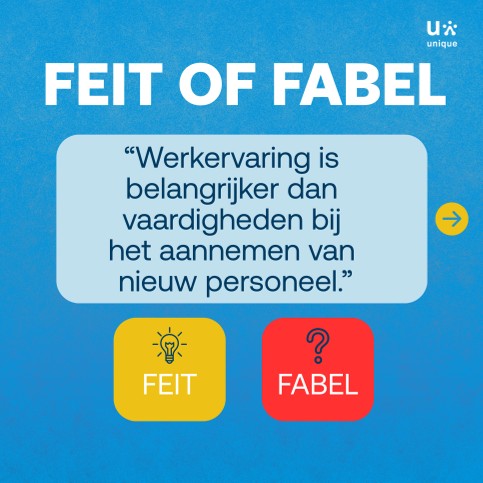 ⭐Waar recruitment, innovatie en inspiratie samenkomen.

Gisteren vond de derde editie van Recruitment Inspiration on Steroïds plaats, dit keer in Breda. Een event waar honderden recruiters, HR-professionals en arbeidsmarktspecialisten samenkomen om één vraag te verkennen:

👉 Hoe maken we recruitment menselijker, slimmer en toekomstbestendig?

Namens Unique stond Diana Magielsen op het podium om de resultaten te presenteren van ons nieuwste onderzoek naar skill-based werven uitgevoerd in samenwerking met Motivaction International.

 Haar boodschap raakte een snaar:
💡 82% van de werkgevers vindt het vermogen om snel te leren belangrijker dan bewezen ervaring.
 💡 Toch wordt nog bijna de helft van de kandidaten afgewezen op een gebrek aan werkervaring, ondanks een goede persoonlijke klik.

Het werd een inspirerend gesprek over de transitie van CV naar skillset en wat dat betekent voor de toekomst van werk. Om die inzichten breder te delen, maakten we een korte Feit/Fabel-carrousel met een paar opvallende conclusies.

 👉 Swipe door en ontdek wat waar is (en wat niet) over skill-based werven.

📍 En dit gesprek stopt niet in Breda:
Op 6 november staan we bij Pathé Zwolle voor de volgende editie Recruitment Inspiration on Steroïds.

We hopen je daar te zien, klaar om samen verder te bouwen aan een arbeidsmarkt waarin skills leidend zijn. 

#RecruitmentUnicorns #SkillBasedWerven #Unique #HR #Recruitment #Talentontwikkeling #Arbeidsmarkt #Recruitmentonsteriods
