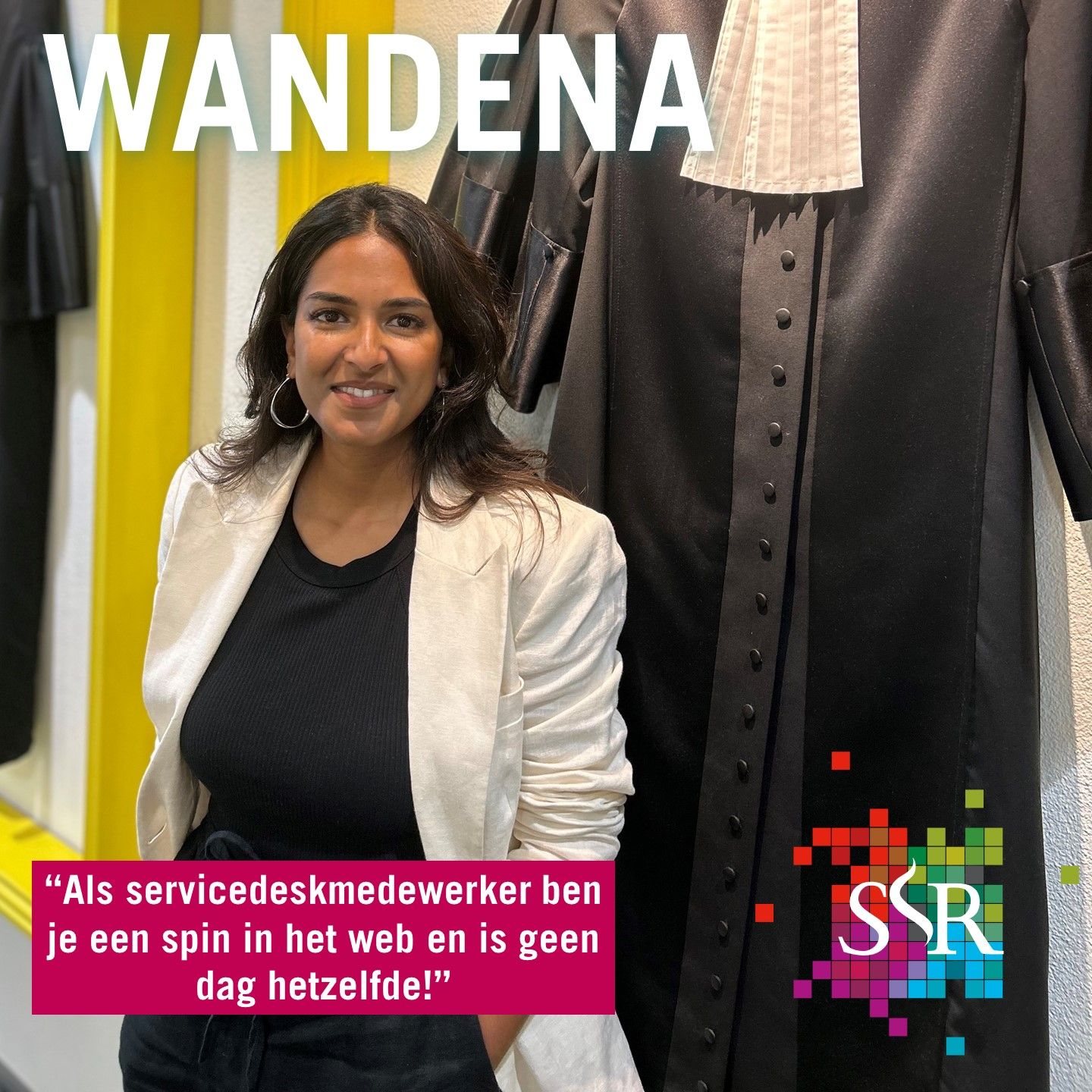 “Als servicedeskmedewerker heb ik een breed takenpakket. Ik sta onze collega’s op een klantgerichte manier te woord, beantwoord vragen en verwerk inschrijvingen. Daarnaast benader ik deelnemers op de wachtlijst en handel ik telefonische en digitale vragen af over programma’s, faciliteiten en meer. Ook houd ik klanten op de hoogte van nieuwe cursussen en wijzigingen en bied ik eerste lijn ondersteuning voor de digitale leeromgeving MIJN SSR. Kortom: als servicedeskmedewerker ben je een spin in het web en heb je met veel collega’s en deelnemers contact.” 

- Wandena 

Op zoek naar nieuwe kansen? Ontdek wat SSR voor jou kan betekenen! Bekijk al onze vacatures: https://lnkd.in/eDR7HFgS

#WerkenbijSSR