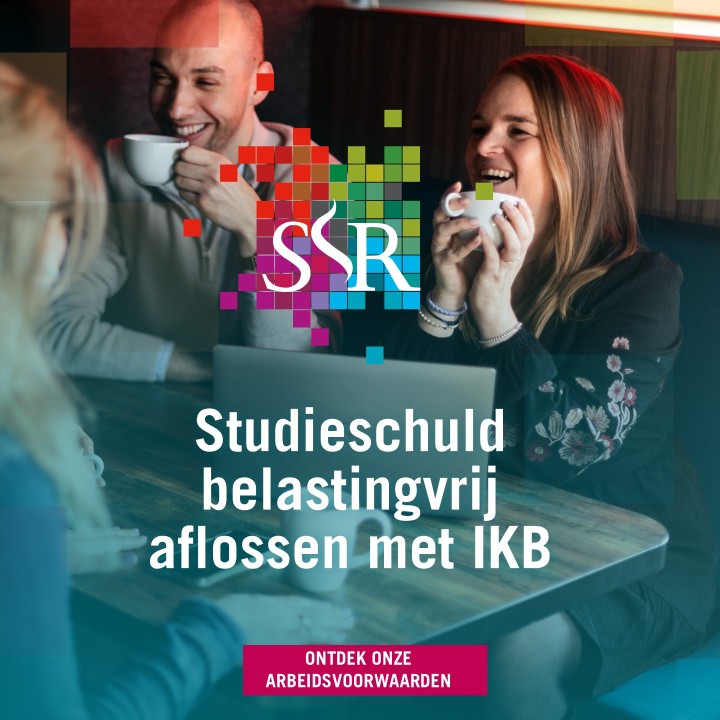 Wist je dat je vanaf 2025 je studieschuld belastingvrij kunt aflossen? 🎓💡

Bij SSR bieden we sinds 1 januari de mogelijkheid om tot €2.000 per jaar van je studieschuld af te lossen, via je IKB-budget*. Dit kan je flink wat belastingvoordeel opleveren, wat uiteindelijk duizenden euro’s kan schelen. 💰
Ben jij benieuwd naar wat werken bij SSR voor jou kan betekenen? Ontdek onze vacatures en wie weet verwelkomen we jou binnenkort in ons team! 👇
 
https://lnkd.in/dT8FKQje 

#WerkenbijSSR 

*Je Individueel Keuze Budget (IKB) van 16,50% van je bruto jaarsalaris kun je gebruiken voor belastingvoordelen, extra vrije dagen of je kunt het gewoon uit laten betalen. 🌟